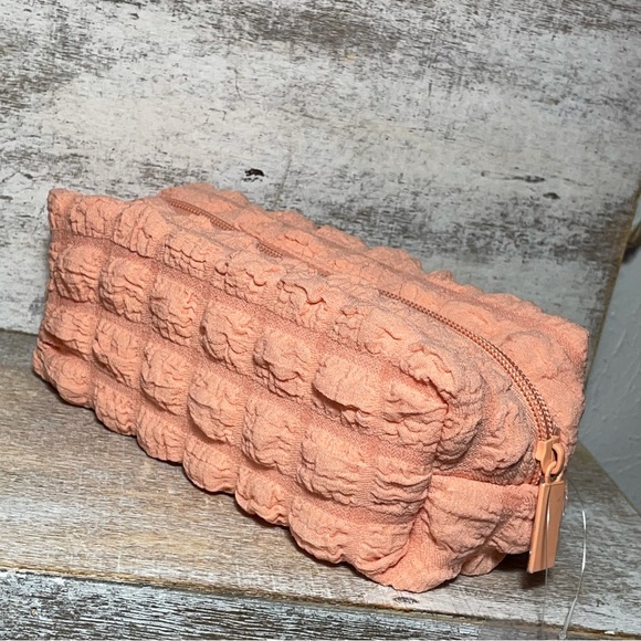 Ulta Beauty Zipper Texture Beauty Makeup Bag Peach - Picture 2 of 6